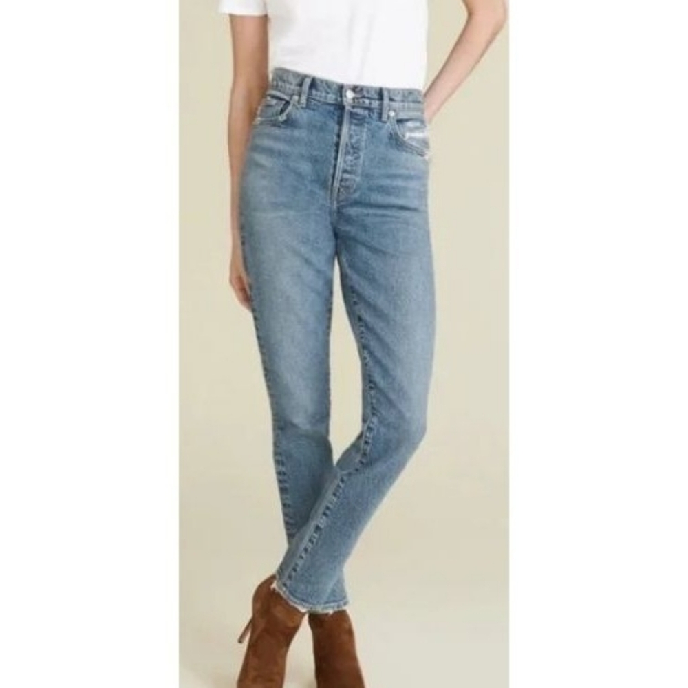 Veronica Beard Ryleigh Slim Straight Highrise Color: Nile Size 30 / 10